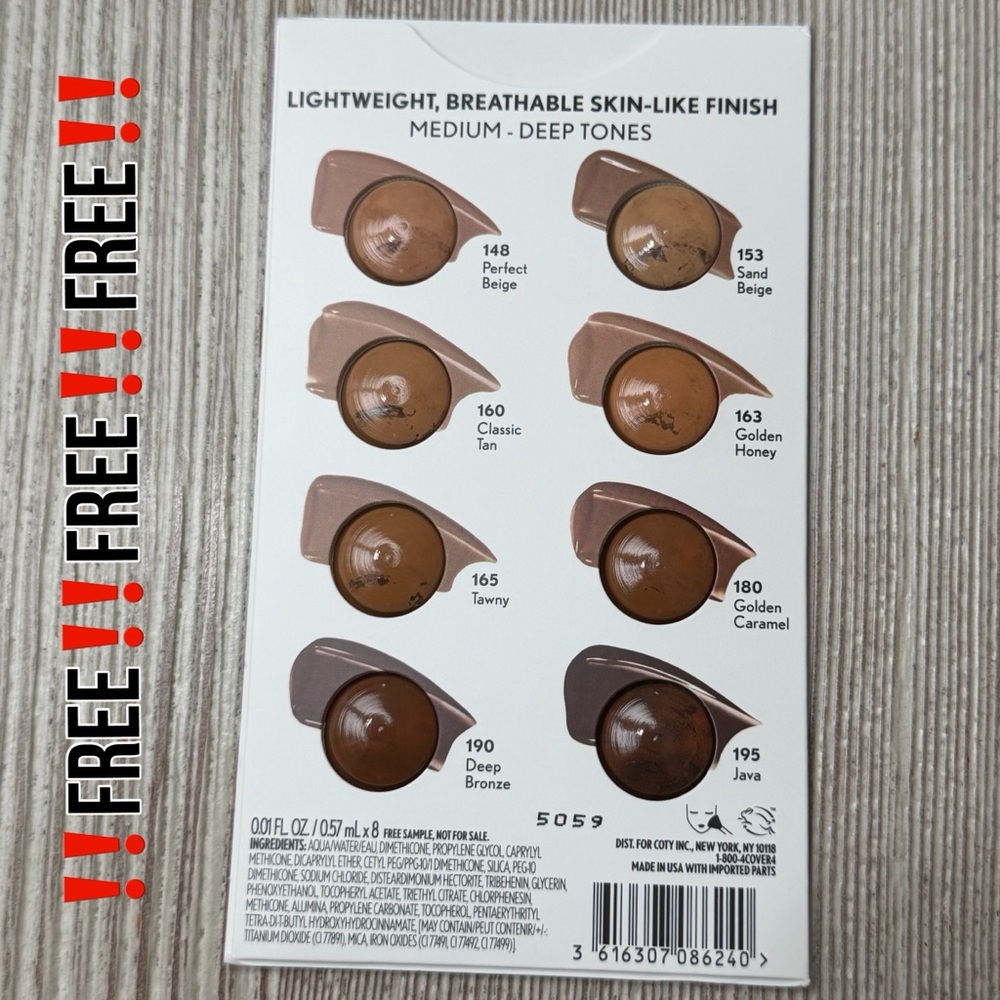 ‼️FREE‼️NEW‼️Covergirl Foundation Sampler